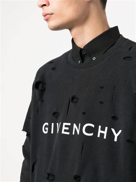 ripped givenchy sweater|Givenchy sweatshirt fleece.